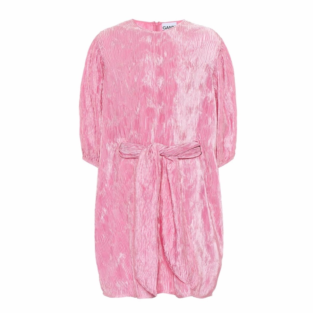 Ganni Satin Pleated Dress
